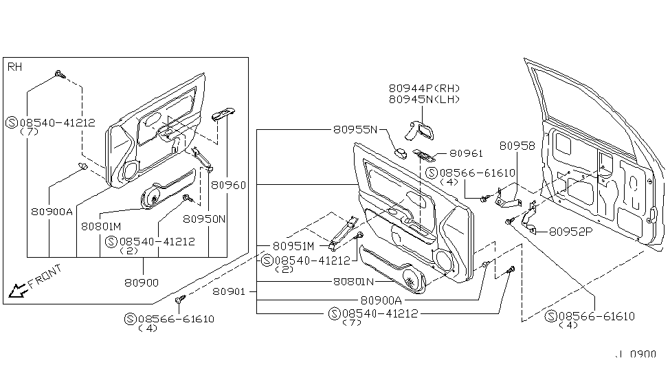 Infiniti 80901-4J900 Finisher Assy-Front Door,LH