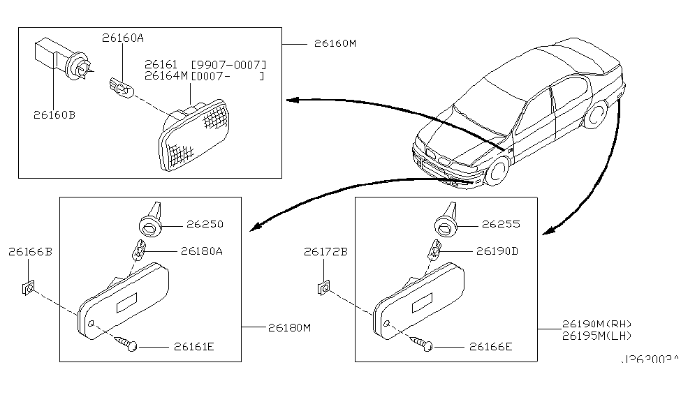 Infiniti 26164-4N000 Body Assembly-Side FLASHER LMP