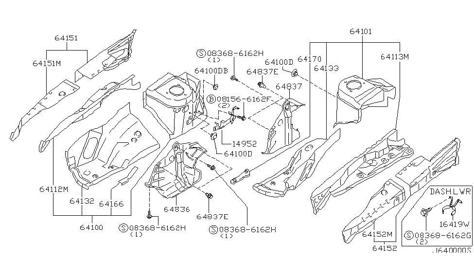 Infiniti 64183-7J100 Reinforcement-HOODLEDGE Front,LH