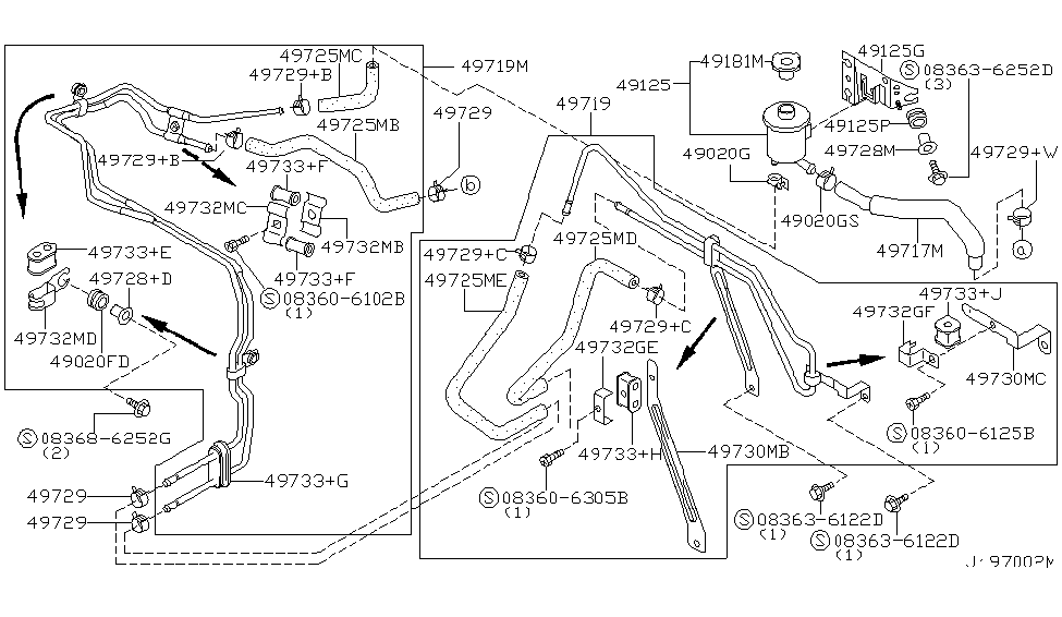 Infiniti 49732-7J100 Bracket-Power Steering Tube