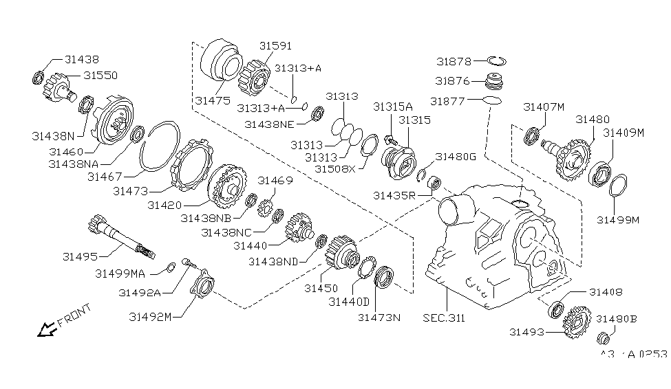 Infiniti 31495-33X10 Gear-PINION,Reduction