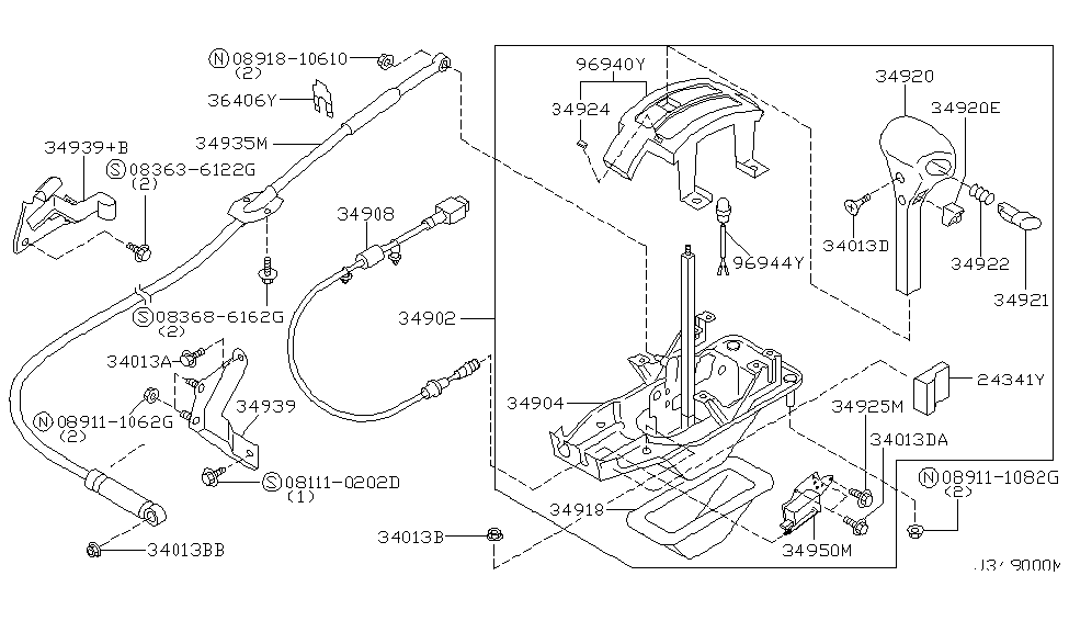 Infiniti 34921-7J300 Button-Release Hand Lever