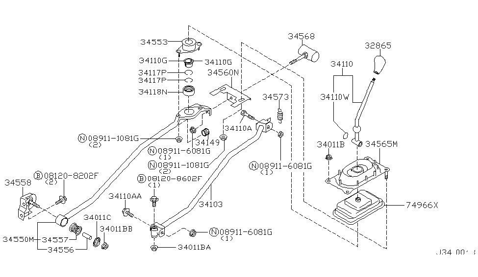 Infiniti 34110-2J210 Lever Assy-Control