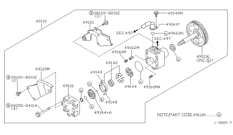 Infiniti 49144-6C910 Plate-Side,Power Steering Pump