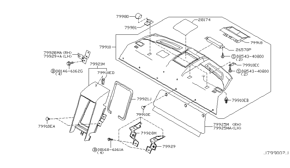 Infiniti 79910-AL413 FINISHER - Rear Parcel Shelf