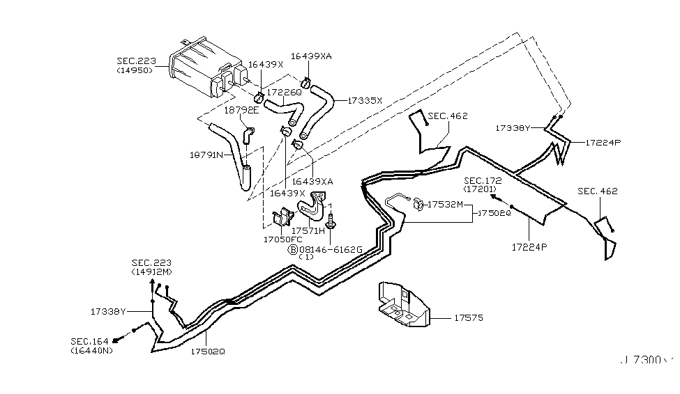 Infiniti 17335-AM610 Hose-EVAPOLATION