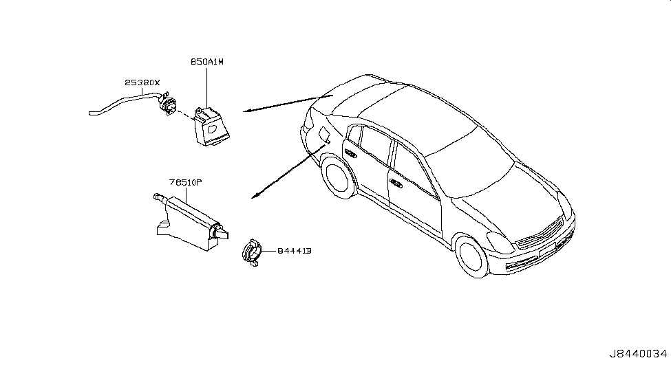 Infiniti 850A1-AC700 Bracket-Door Lock Switch