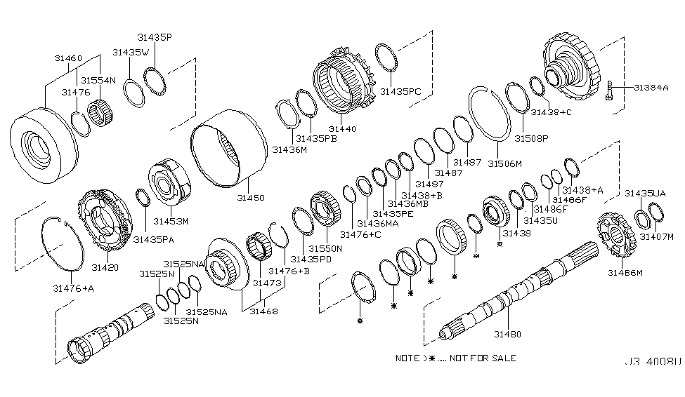 Infiniti 31460-90X00 Gear Assy-Sun