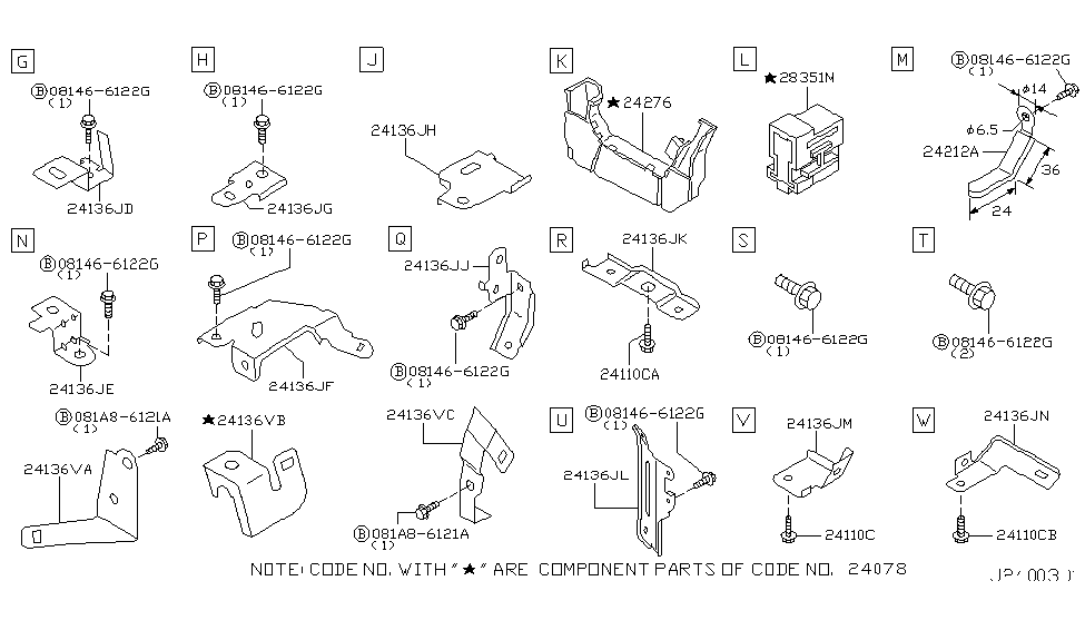 Infiniti 24236-AM606 Bracket Assy-Connector