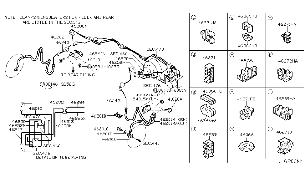 Infiniti 46284-AC70A Tube Brake Rear