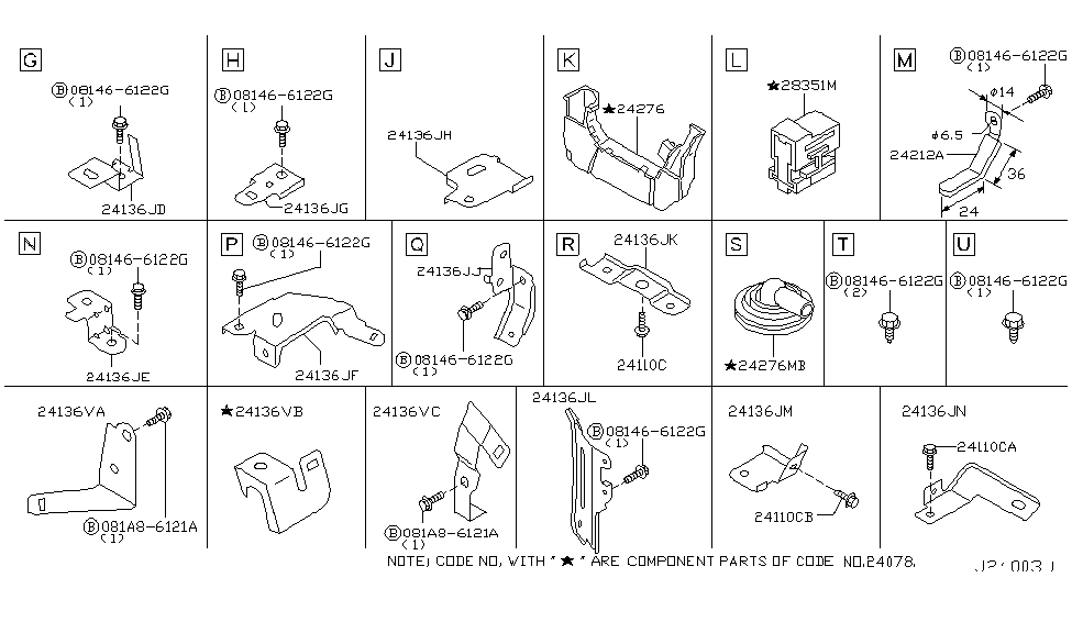 Infiniti 24236-AM605 Bracket Assy-Connector