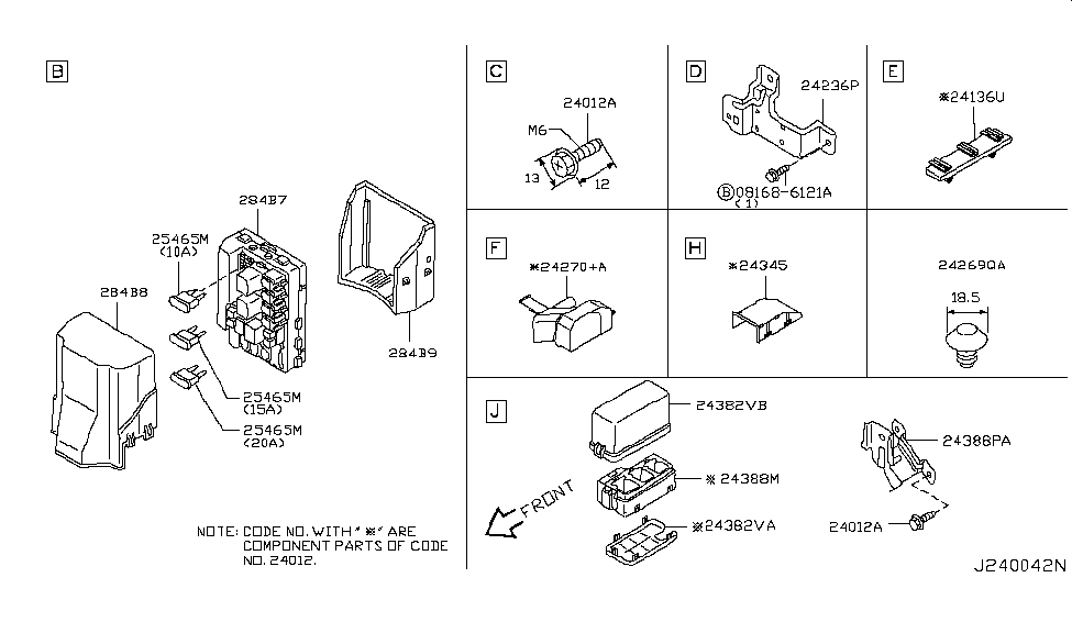 Infiniti 24388-AM605 Bracket-Relay Box