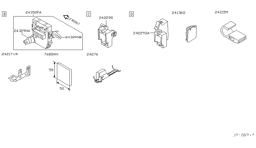 Infiniti 24327-AR210 Bracket-Fuse Block