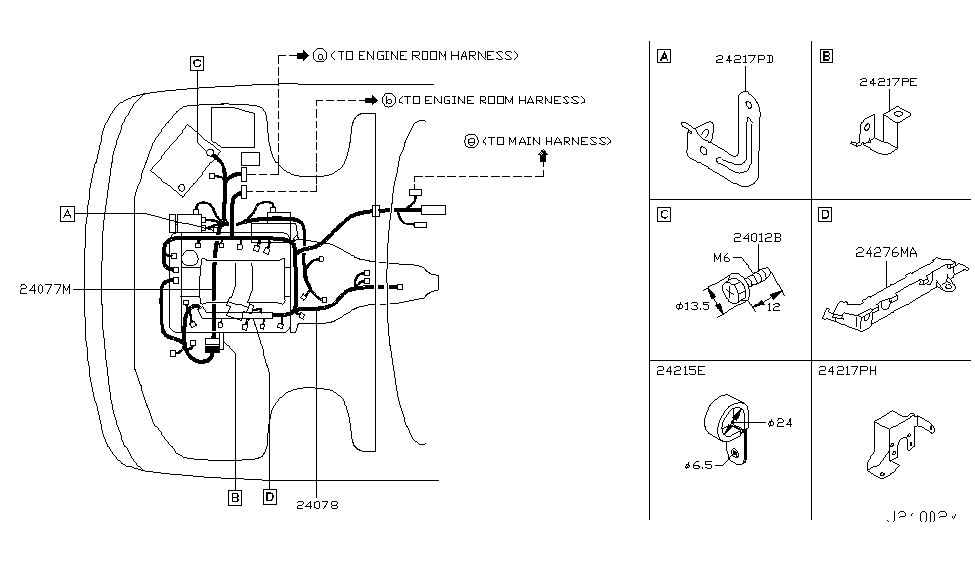 Infiniti 24239-AR710 Bracket-Harness Clip