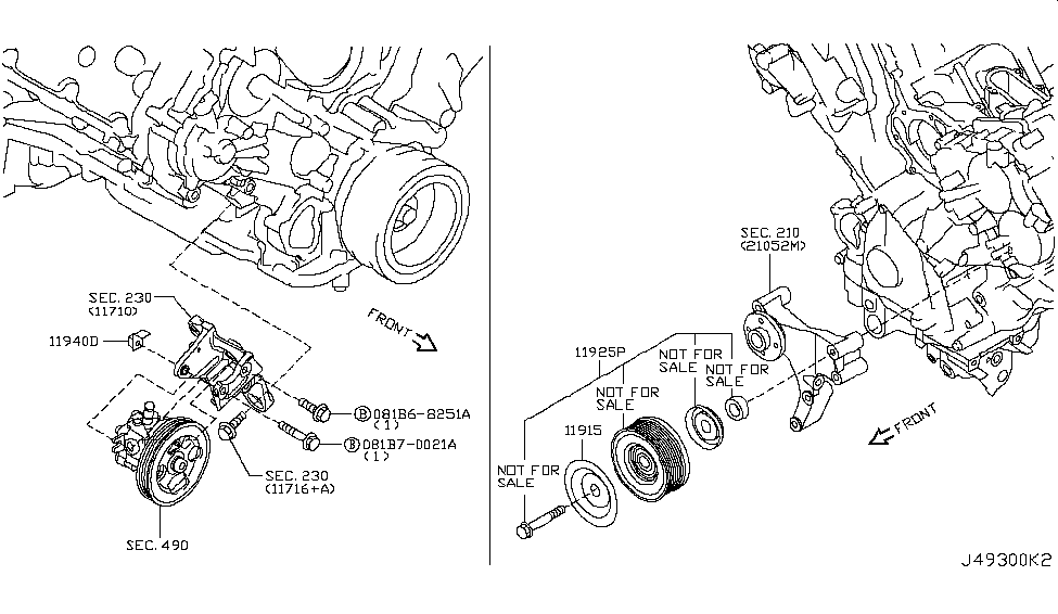 2018 Infiniti QX80 Power Steering Pump Mounting