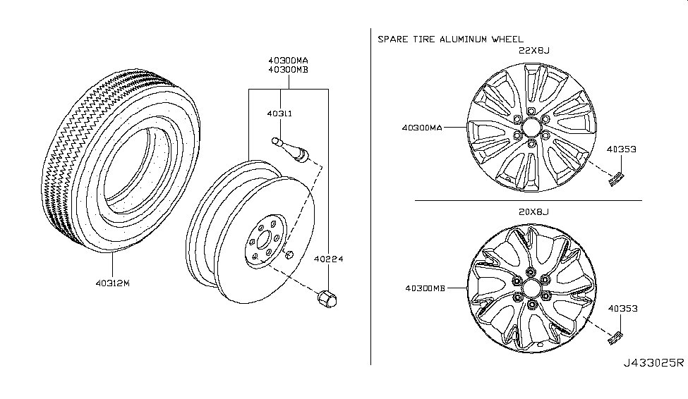 Infiniti 40353-1LA0B Label-Caution,Spare Tire