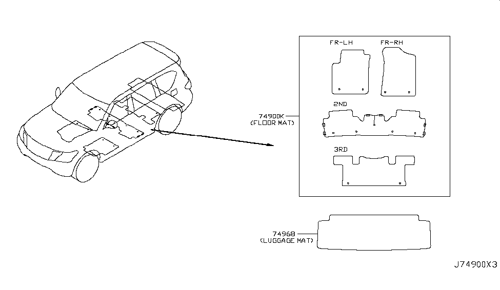 Infiniti G4911-1A60A Carpet-Luggage Floor