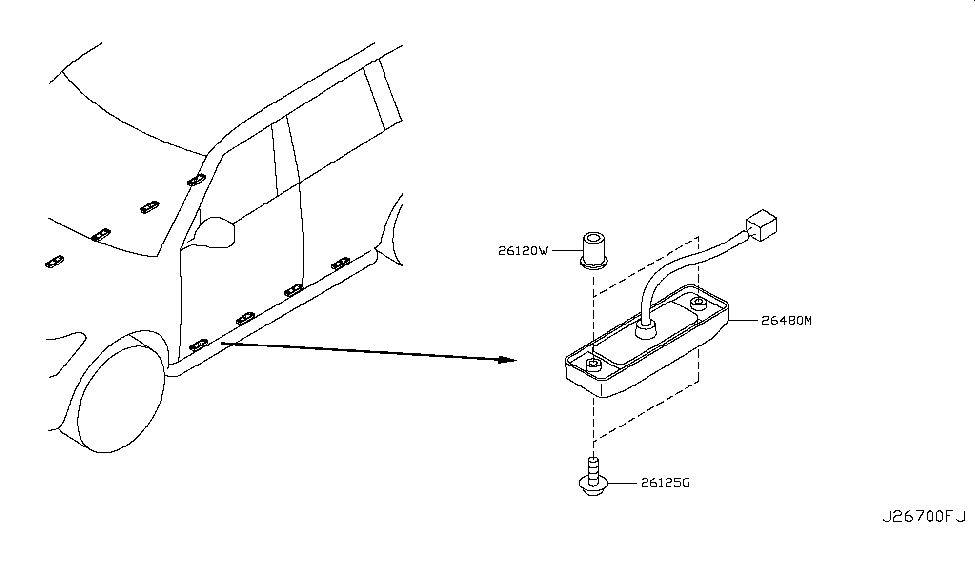 Infiniti B6640-1A60A Lamp Assy-Rear Footwell