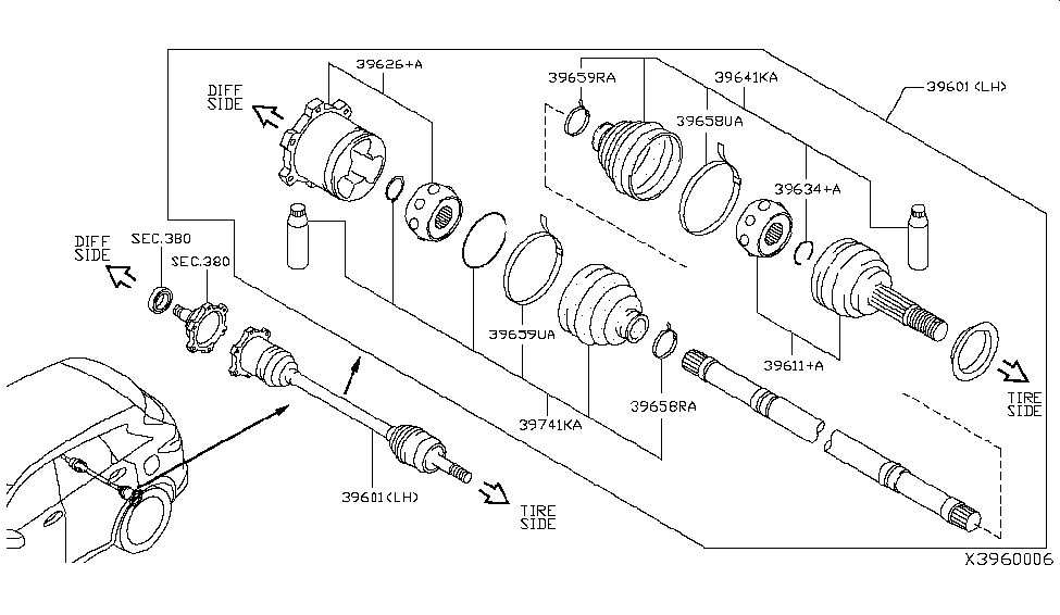 Infiniti 39242-2U600 Band-Boot,Drive Shaft Outer