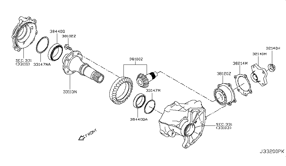 Infiniti 33113-5NA0A Gear-Ring,Transfer