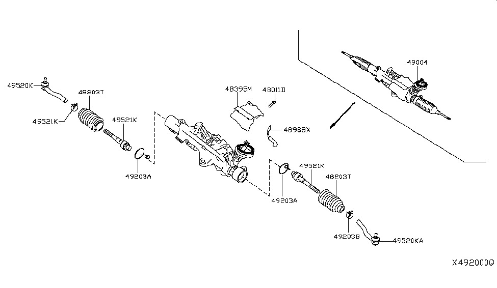 Infiniti 49004-5NA0B Gear & Linkage Sub Assembly-Power Steering