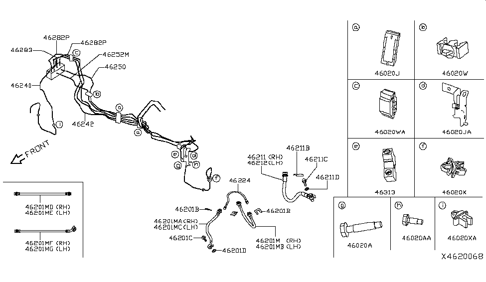 Infiniti 46283-5NA1A Tube Assy-Brake,Rear