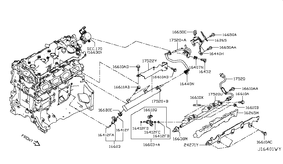 Infiniti 16600-5NA0A Injector Assy-Fuel