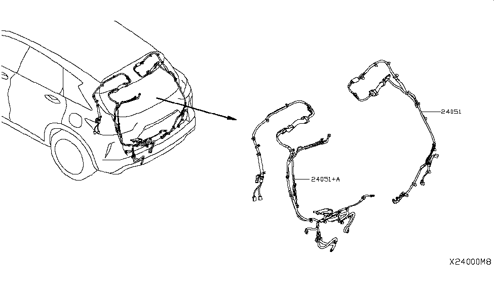 Infiniti 24053-5NA1A Harness-Back Door