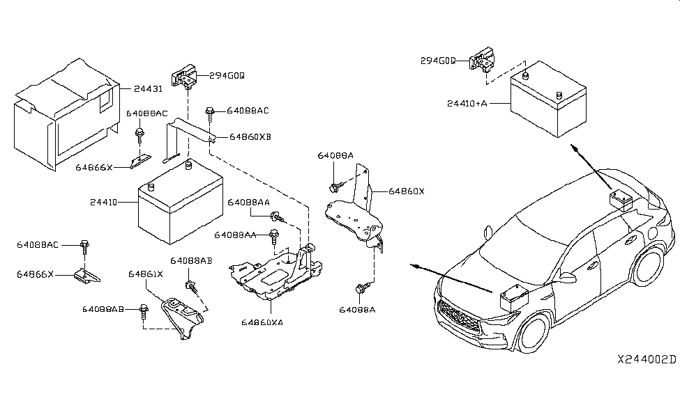 2019 Infiniti QX50 Battery & Battery Mounting