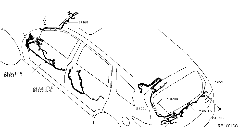 Infiniti 24071-9NF0A Harness-Back Door