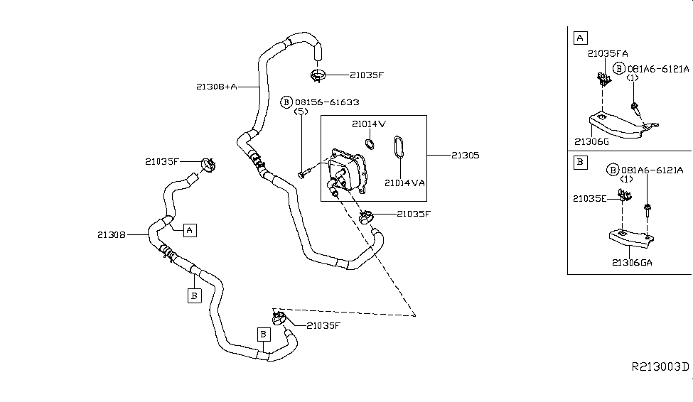 Infiniti 21311-3KY1B Bracket-Heater Hose Clamp