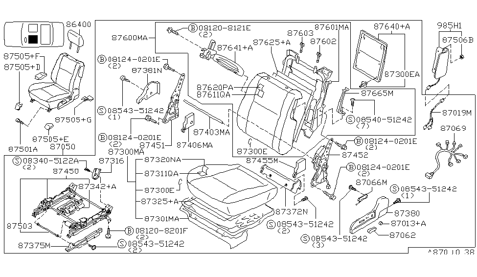 Infiniti 87602-3H624 Holder Assy-Headrest,Lock