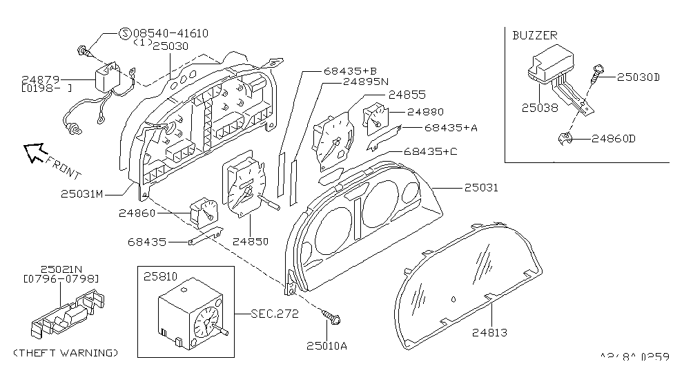 Infiniti 24825-7P115 Tachometer Assy