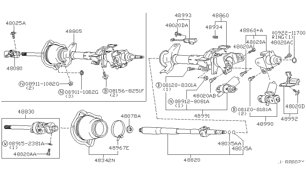 Infiniti 48850-6P160 Tube Assy-Jacket,Upper