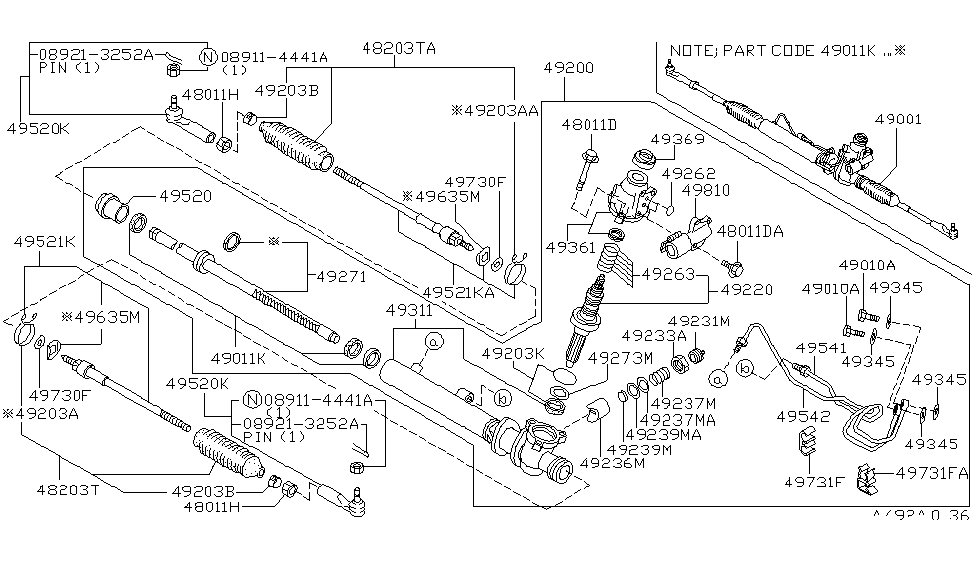 Infiniti 49361-6P100 Housing Assy-Rear