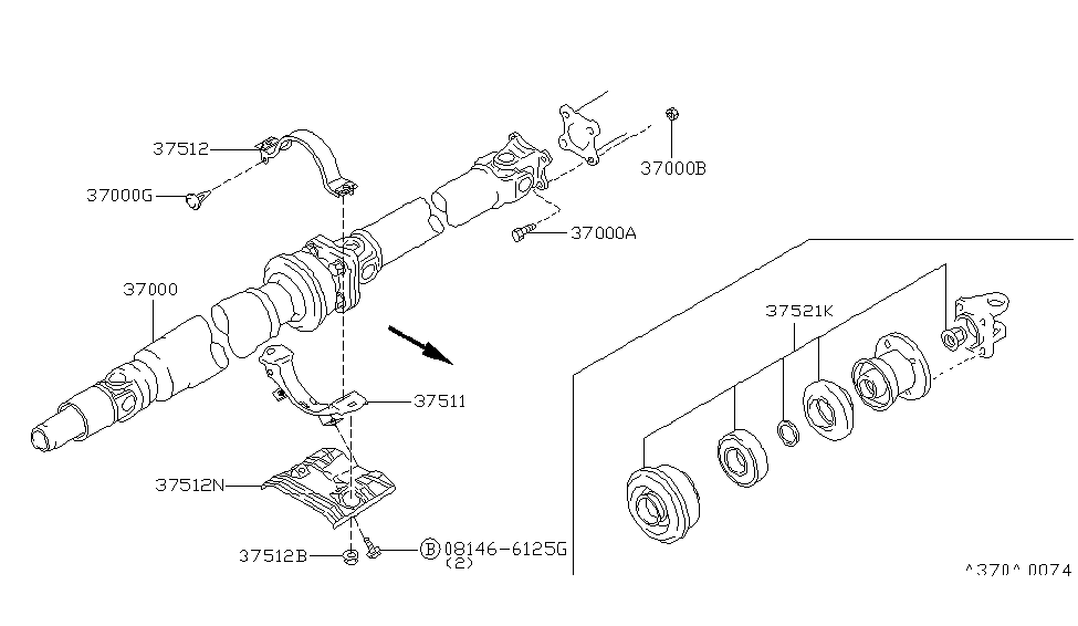 Infiniti 37530-60U02 INSULATOR-Heat,Center Bearing