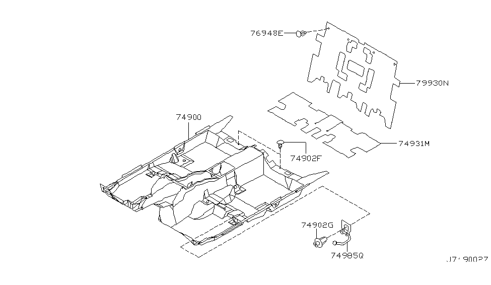 Infiniti 79930-4P000 Felt-Rear Seat Back