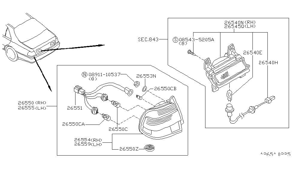 Infiniti 26540-3H000 Lamp Assembly-Back Up,RH