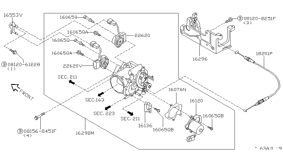 Infiniti 24236-6P000 Bracket-Conn Sensor