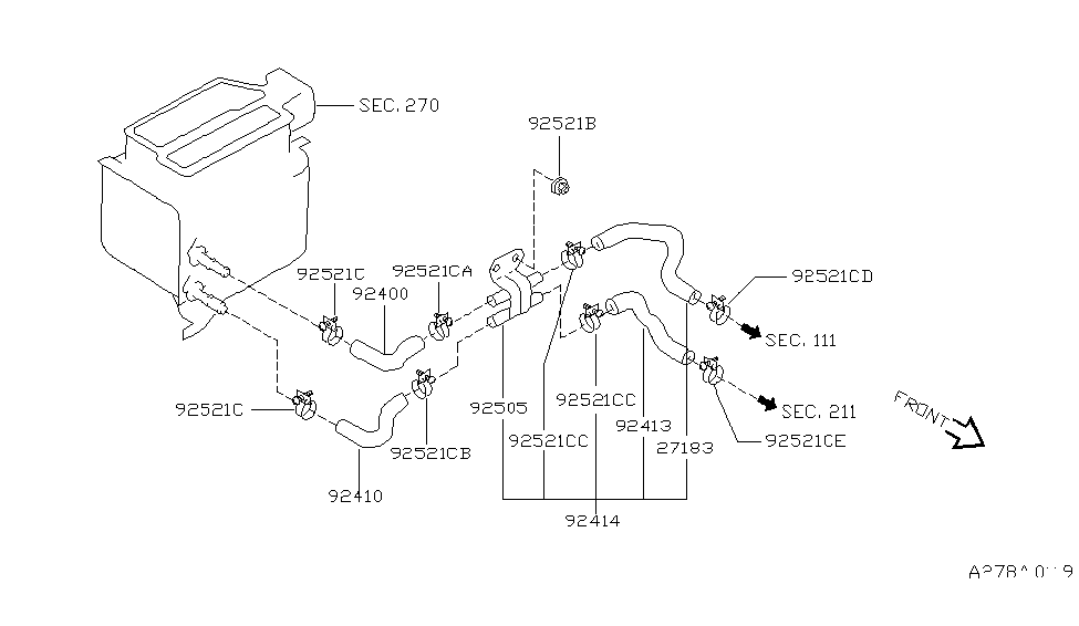 Infiniti 92408-6P100 Hose Assembly-Heater