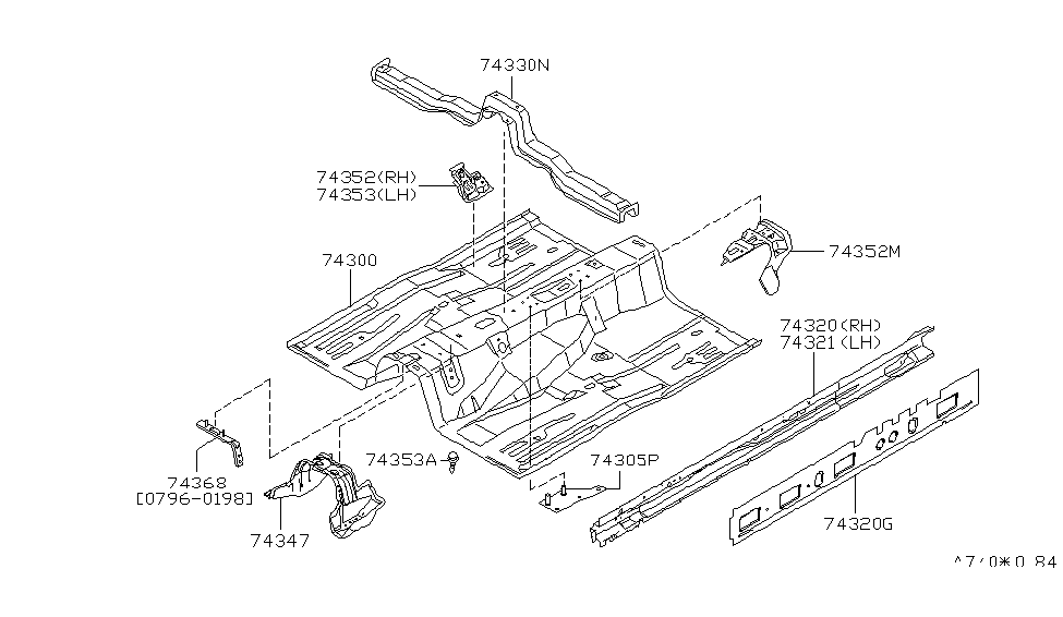 Infiniti 74350-6P000 Bracket-Front Seat Mounting,Outer RH