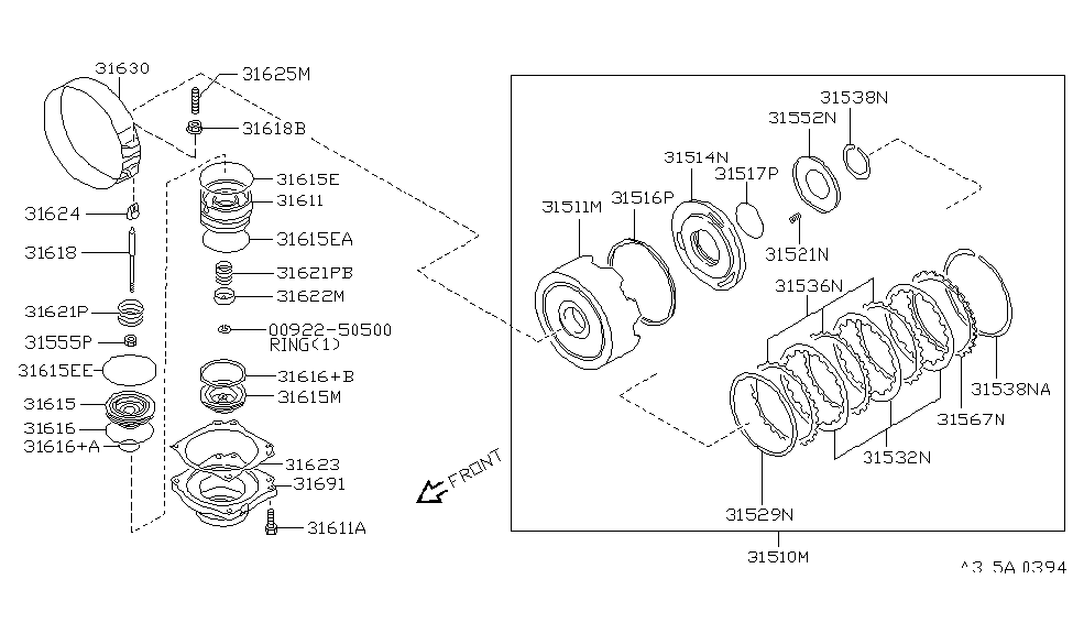 Infiniti 31615-51X04 Piston-Band Servo