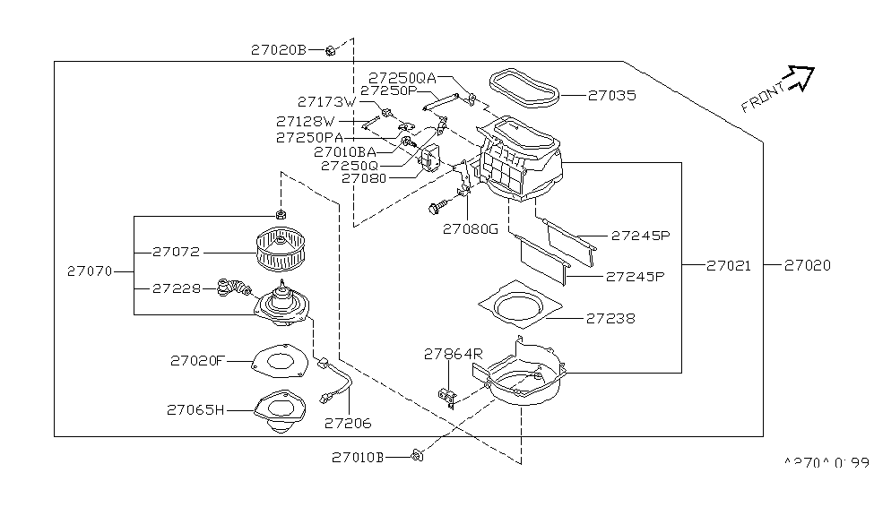 Infiniti 27227-4P000 Cover-Heater Blower