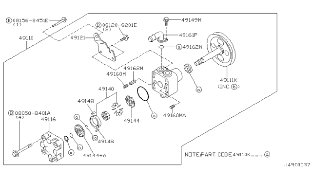 2000 Infiniti QX4 Power Steering Pump Diagram 2