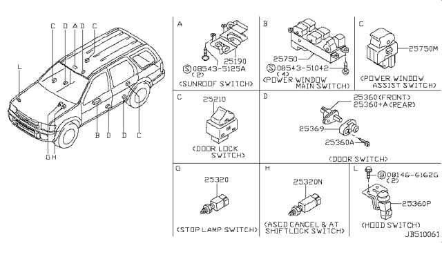 1999 Infiniti QX4 Switch Diagram 1