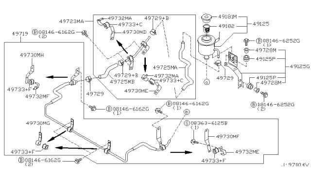 2003 Infiniti QX4 Power Steering Piping Diagram 1