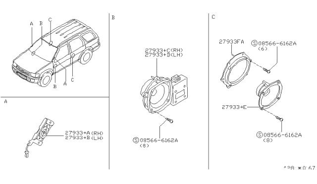 2002 Infiniti QX4 Speaker Diagram