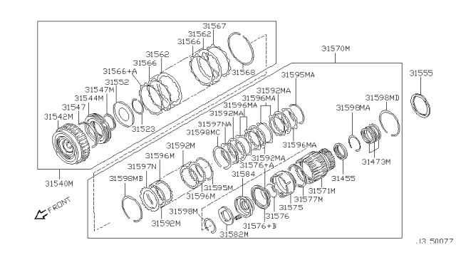 2000 Infiniti QX4 Clutch & Band Servo Diagram 2