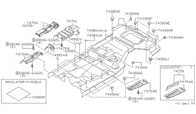 2000 Infiniti QX4 Floor Fitting Diagram 4