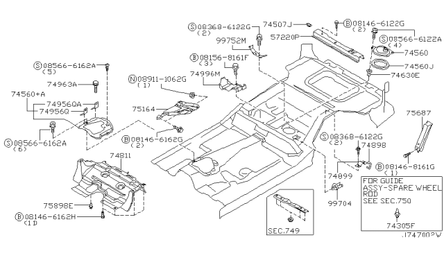 2000 Infiniti QX4 Floor Fitting Diagram 5